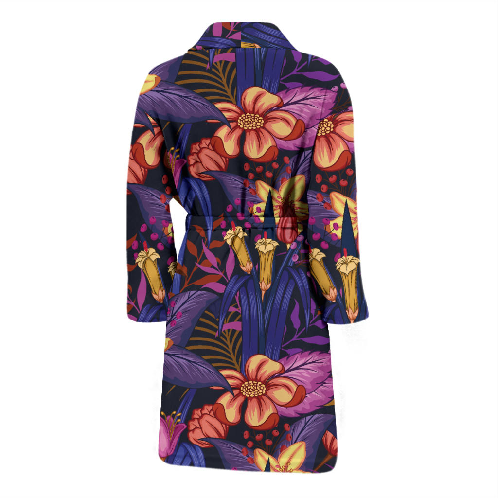 Lily Pattern Print Design LY016 Men Bathrobe