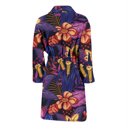 Lily Pattern Print Design LY016 Men Bathrobe