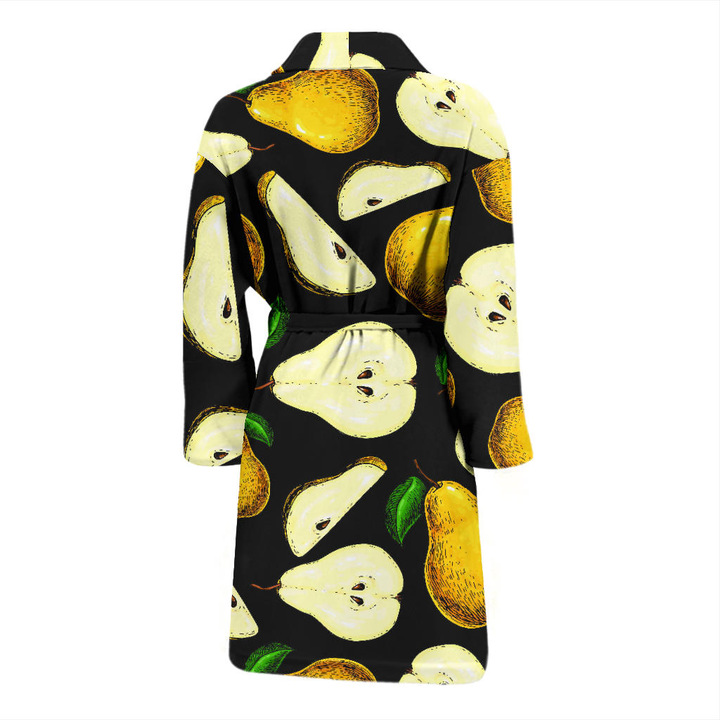 Pear Pattern Print Design PE01 Men Bathrobe