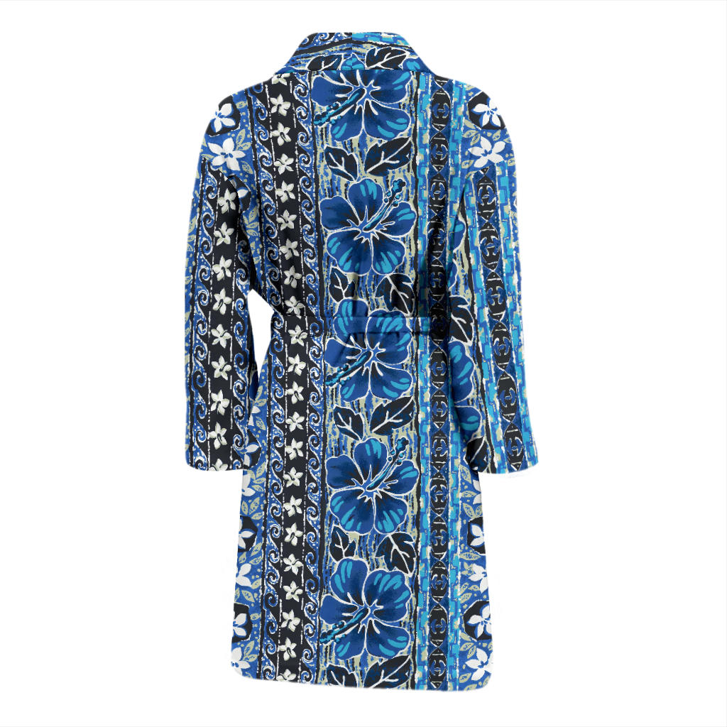 Hawaiian Themed Pattern Print Design H012 Men Bathrobe