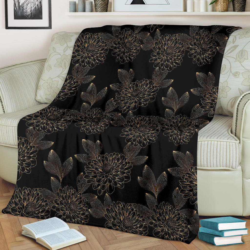 Dahlia Pattern Print Design DH04 Fleece Blanket