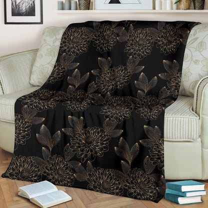 Dahlia Pattern Print Design DH04 Fleece Blanket