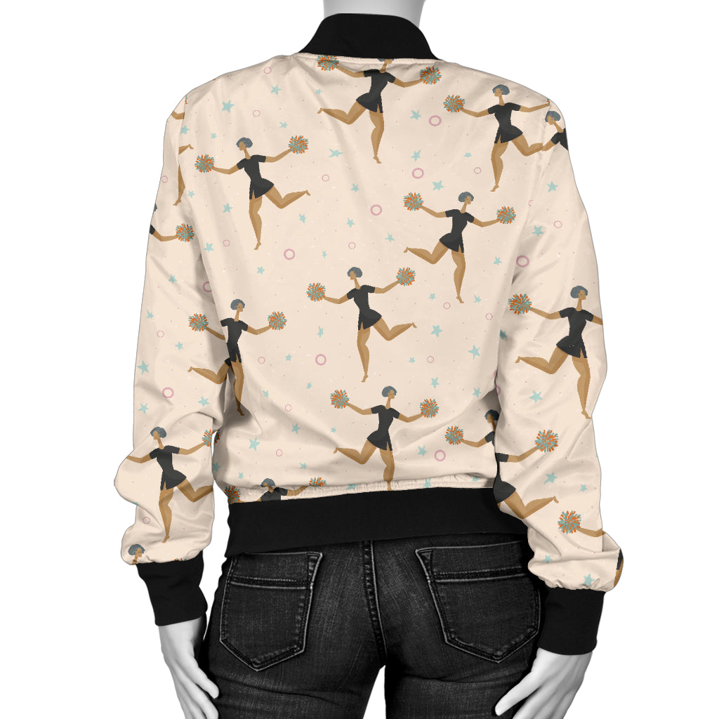 Cheerleader Pattern Print Design 03 Women's Bomber Jacket