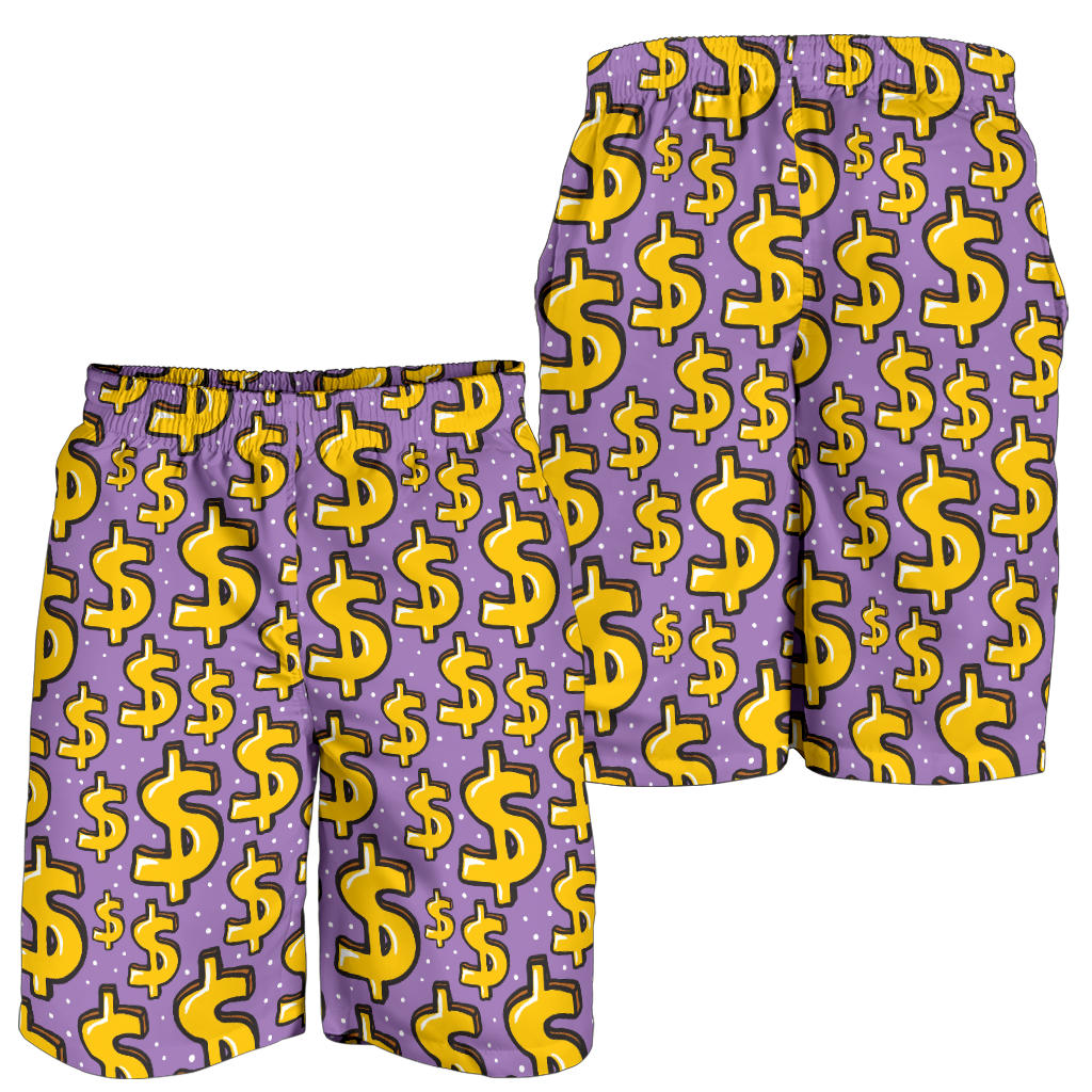 Dollar Pattern Print Design DO01 Mens Shorts