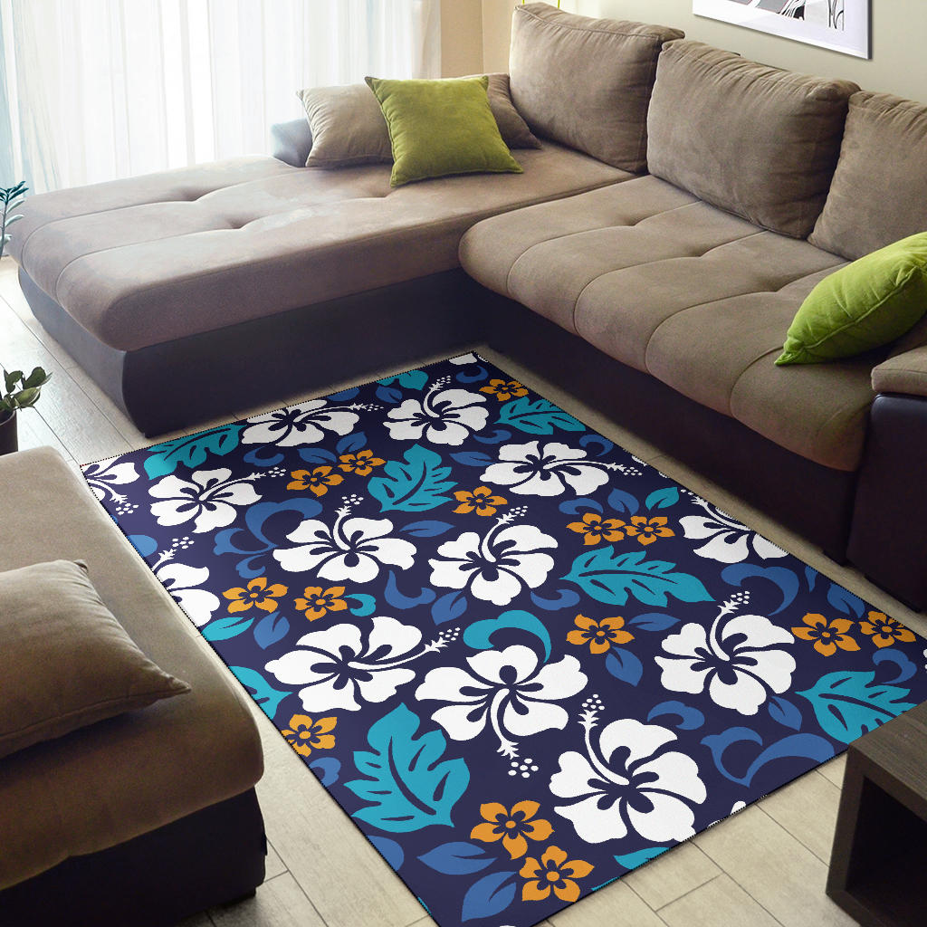 Hibiscus Pattern Print Design HB030 Area Rugs
