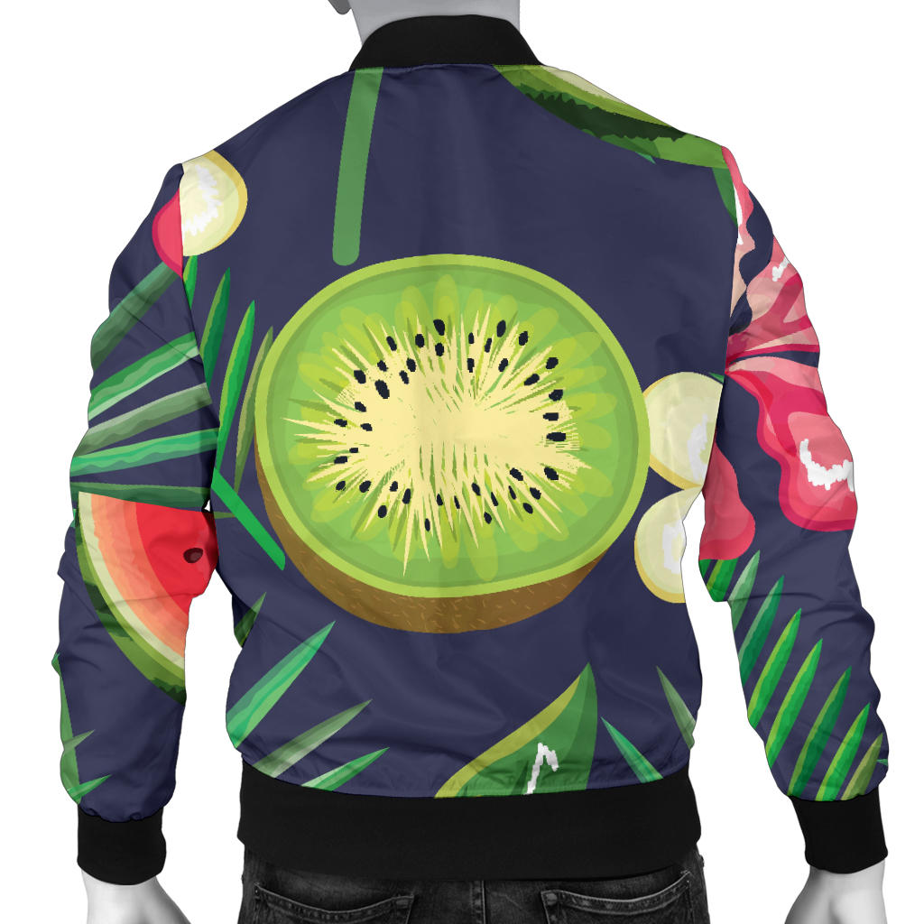 Tropical Fruits Pattern Print Design TF05 Men Bomber Jacket