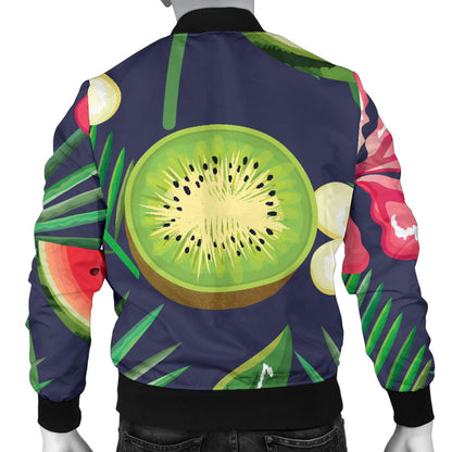 Tropical Fruits Pattern Print Design TF05 Men Bomber Jacket