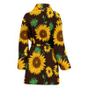 Sunflower Pattern Print Design SF01 Women Bathrobe