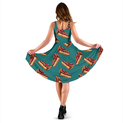 Cheesecake Cherry Pattern Print Design CK03 Midi Dress