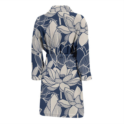 Water Lily Pattern Print Design WL04 Men Bathrobe