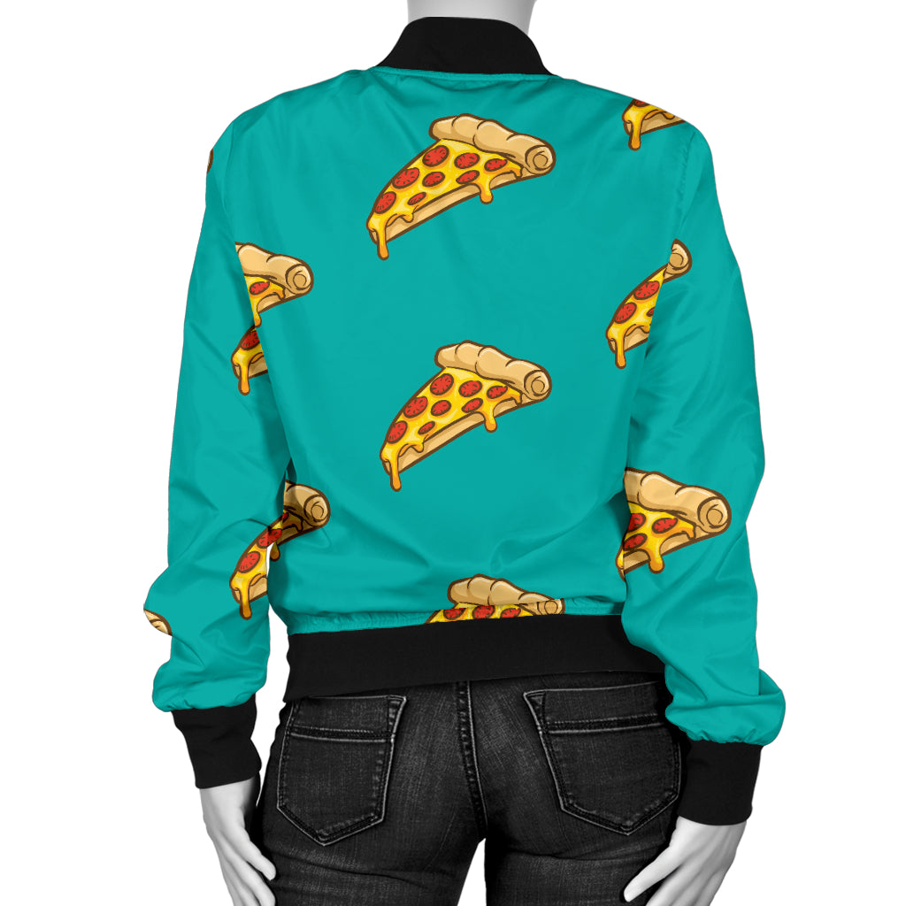 Pizza Pattern Print Design A03 Women's Bomber Jacket