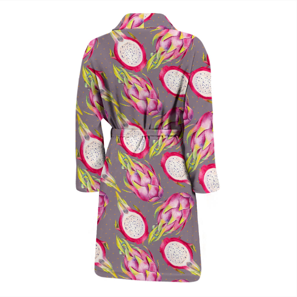 Dragonfruit Pattern Print Design DF03 Men Bathrobe