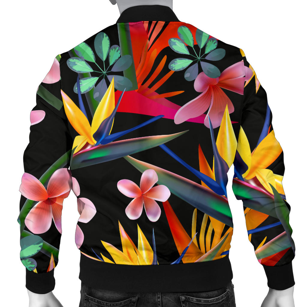 Tropical Flower Pattern Print Design TF015 Men Bomber Jacket