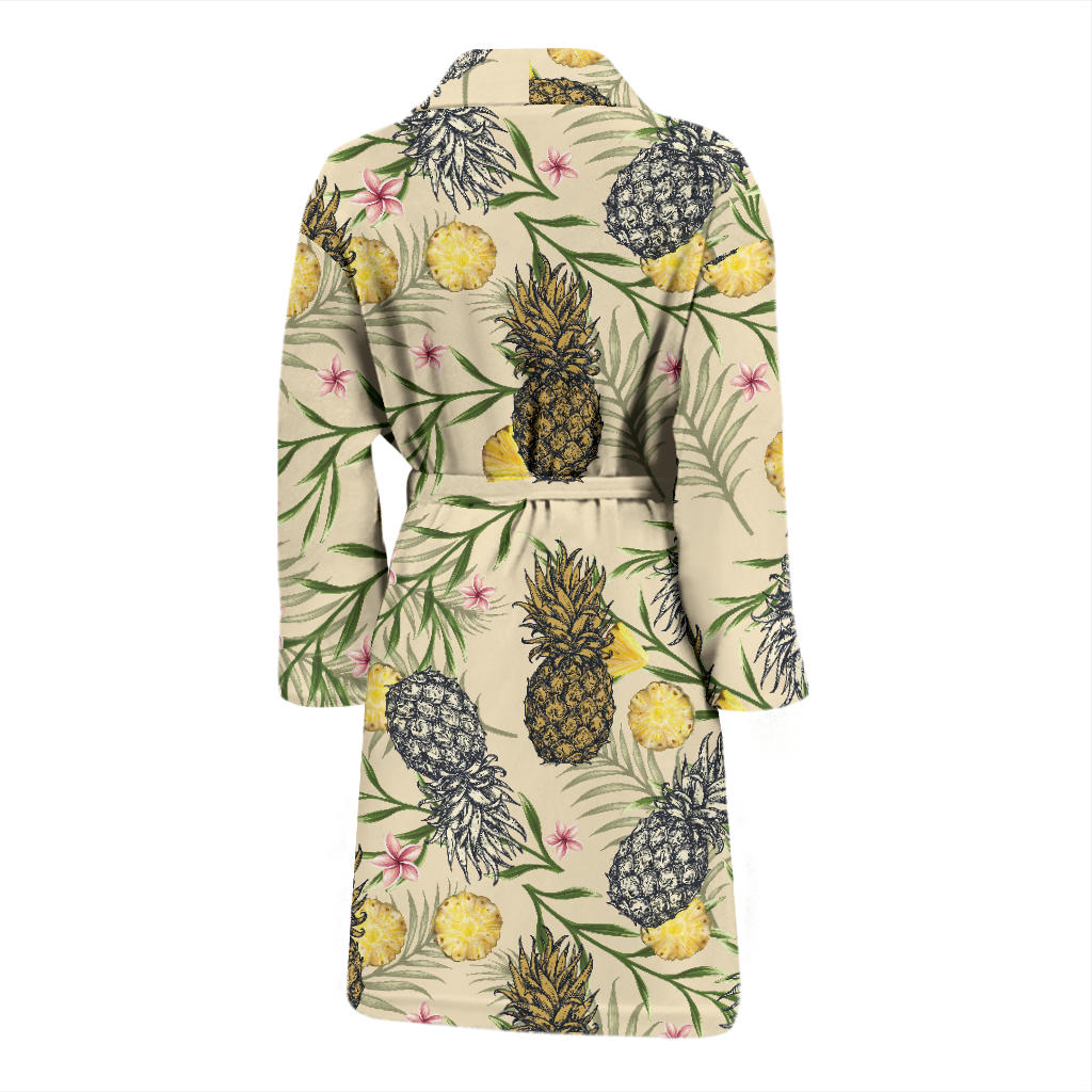 Pineapple Pattern Print Design PP012 Men Bathrobe
