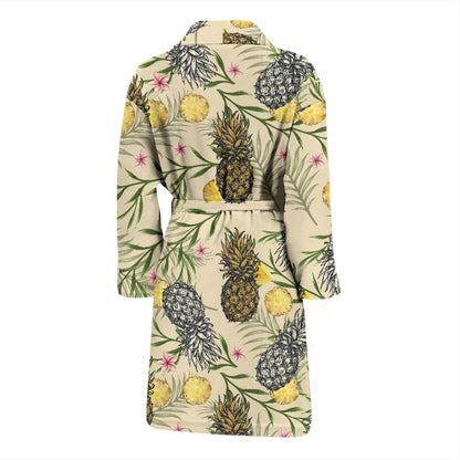 Pineapple Pattern Print Design PP012 Men Bathrobe