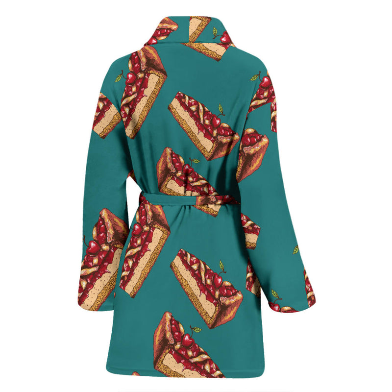 Cheesecake Cherry Pattern Print Design CK03 Women Bathrobe