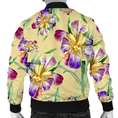 Iris Pattern Print Design IR06 Men Bomber Jacket