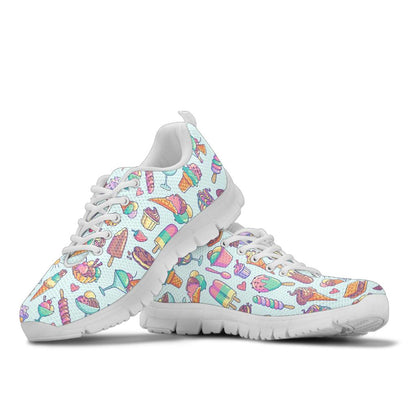 Ice Cream Pattern Print Design IC02 Sneakers White Bottom Shoes
