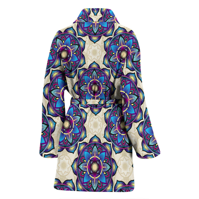 lotus Boho Pattern Print Design LO08 Women Bathrobe