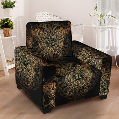 Gold Butterfly Ornamental Armchair Slipcover