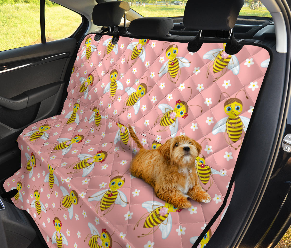 Bee Pattern Print Design BEE07 Rear Dog  Seat Cover