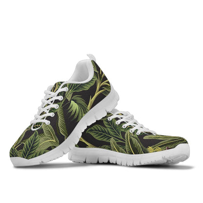 Banana Leaf Pattern Print Design BL04 Sneakers White Bottom Shoes