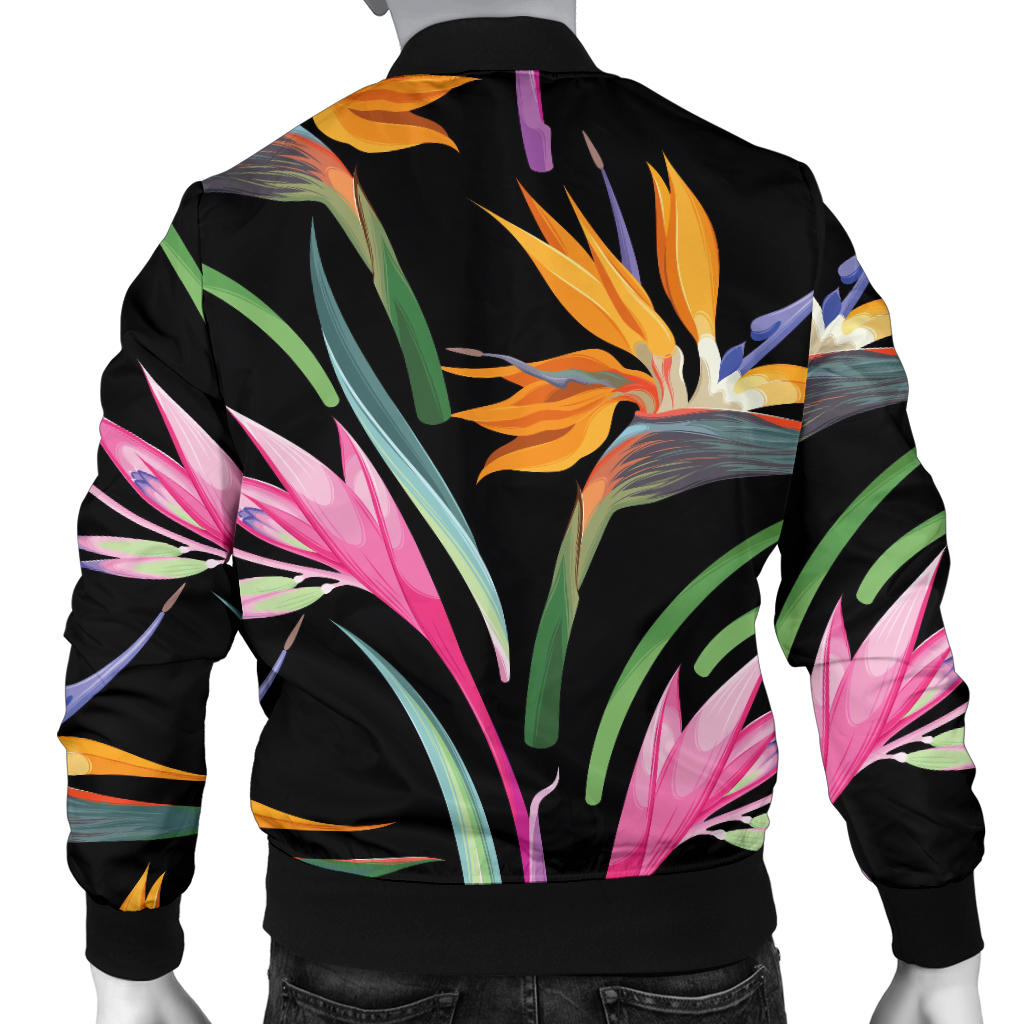 Tropical Flower Pattern Print Design TF017 Men Bomber Jacket