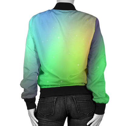 Aurora Borealis Pattern Print Design 03 Women's Bomber Jacket