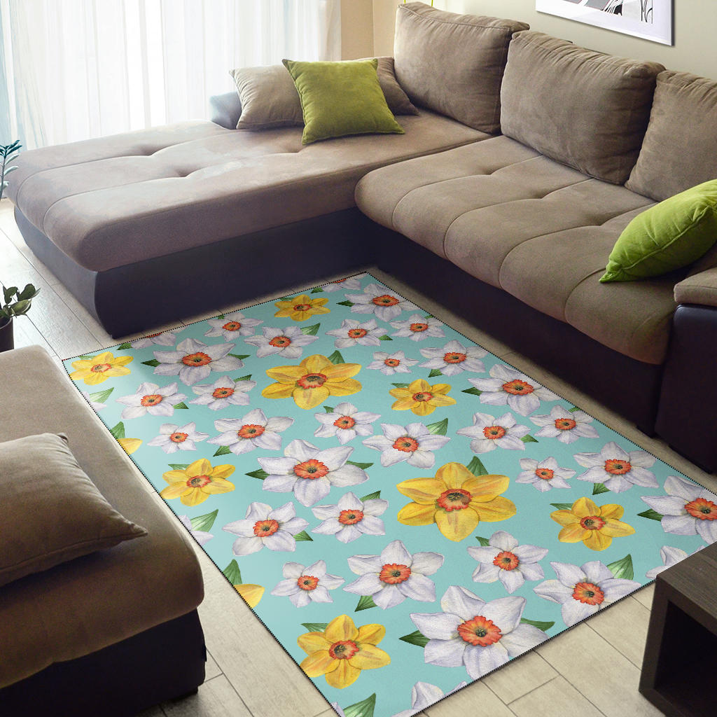 Daffodils Pattern Print Design DF07 Area Rugs