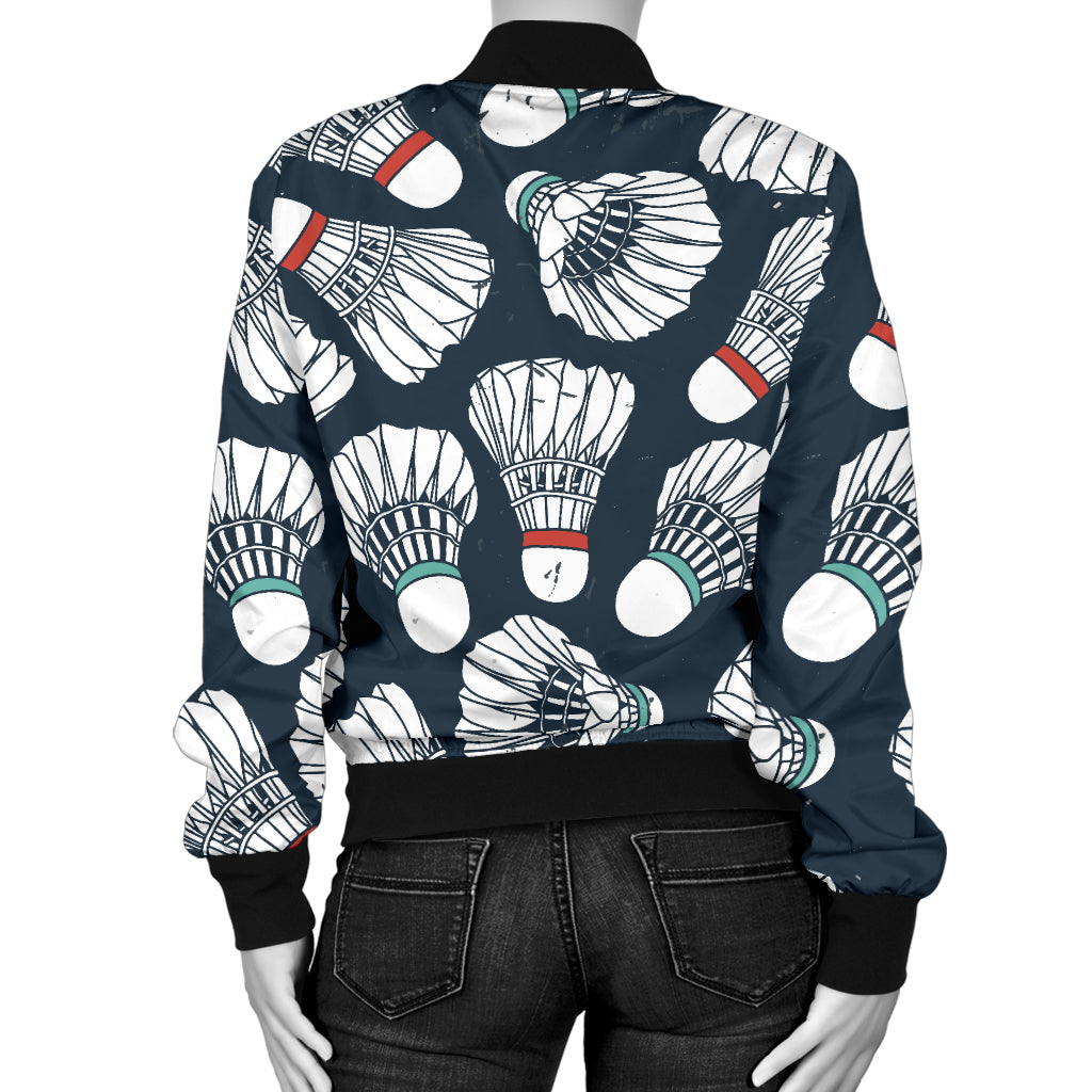 Badminton Ball Pattern Print Design 01 Women's Bomber Jacket