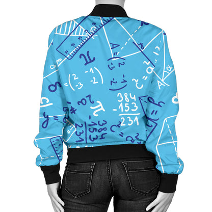 Math Pattern Print Design 02 Women's Bomber Jacket