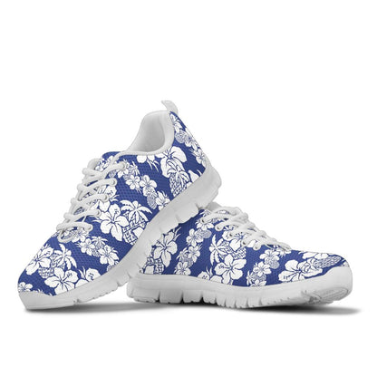 Hawaiian Themed Pattern Print Design H07 Sneakers White Bottom Shoes