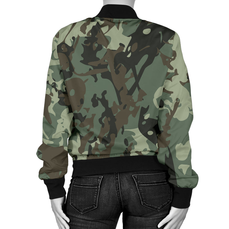 Camouflage Pattern Print Design 06 Women's Bomber Jacket