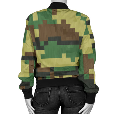 ACU Army Digital Pattern Print Design 02 Women's Bomber Jacket