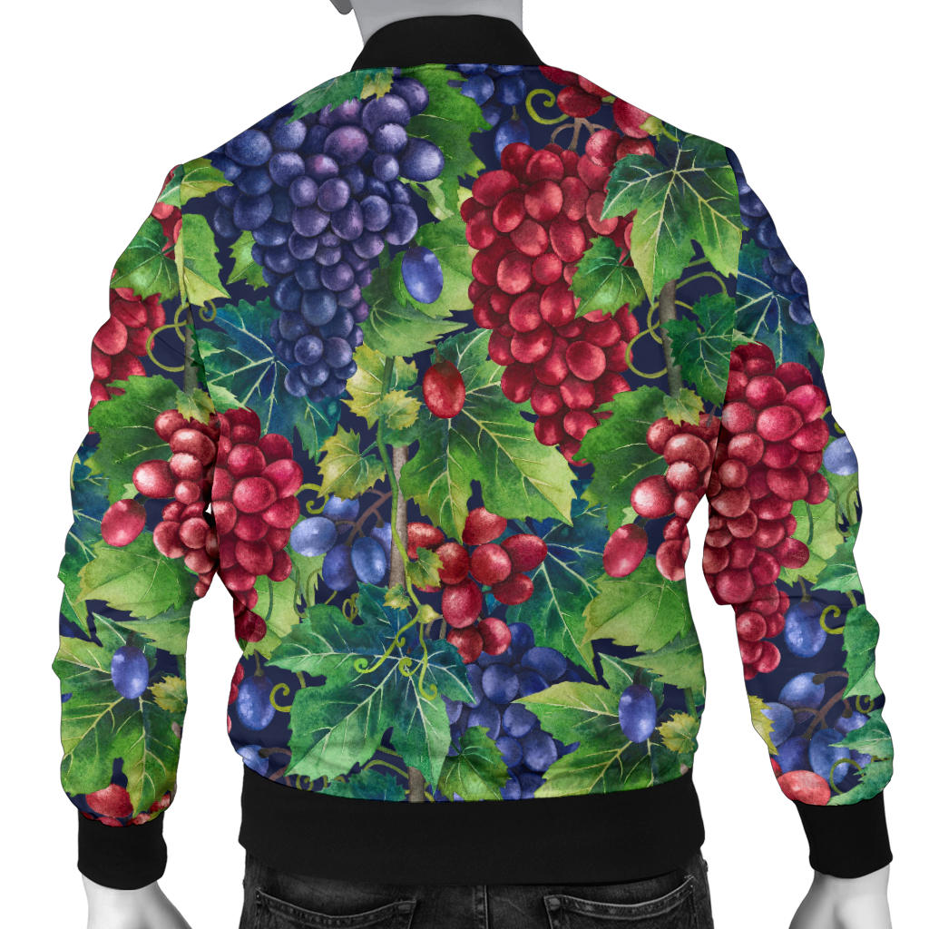 Grape Pattern Print Design GP02 Men Bomber Jacket