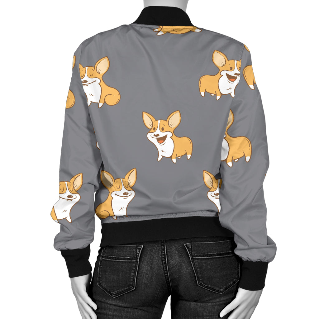 Pembroke Welsh Corgis Pattern Print Design A02 Women's Bomber Jacket