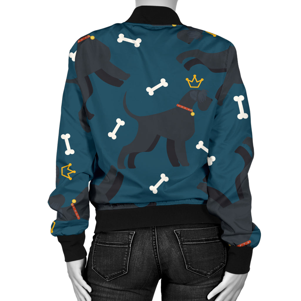 Schnauzers Pattern Print Design A04 Women's Bomber Jacket
