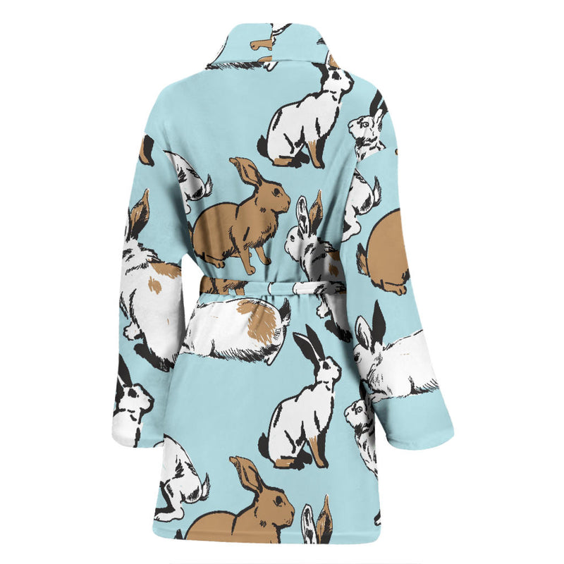 Rabbit Pattern Print Design RB018 Women Bathrobe