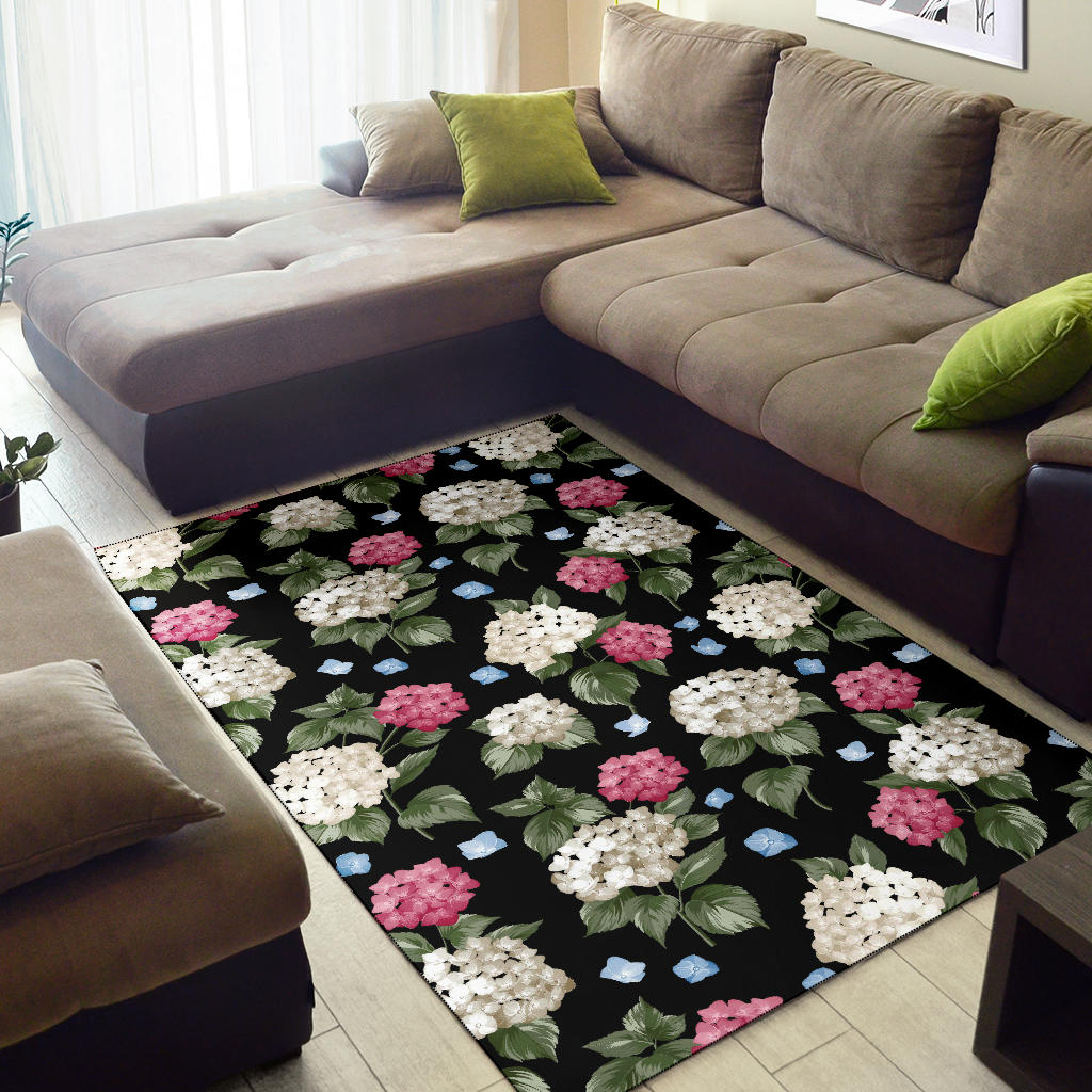 Hydrangea Pattern Print Design HD09 Area Rugs