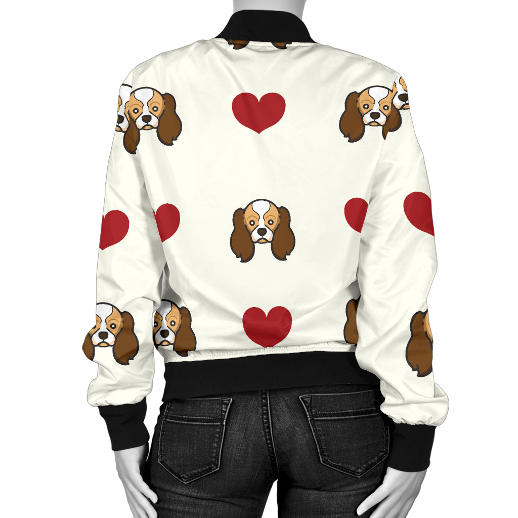 Cavalier King Charles Spaniels Pattern Print Design 01 Women's Bomber Jacket