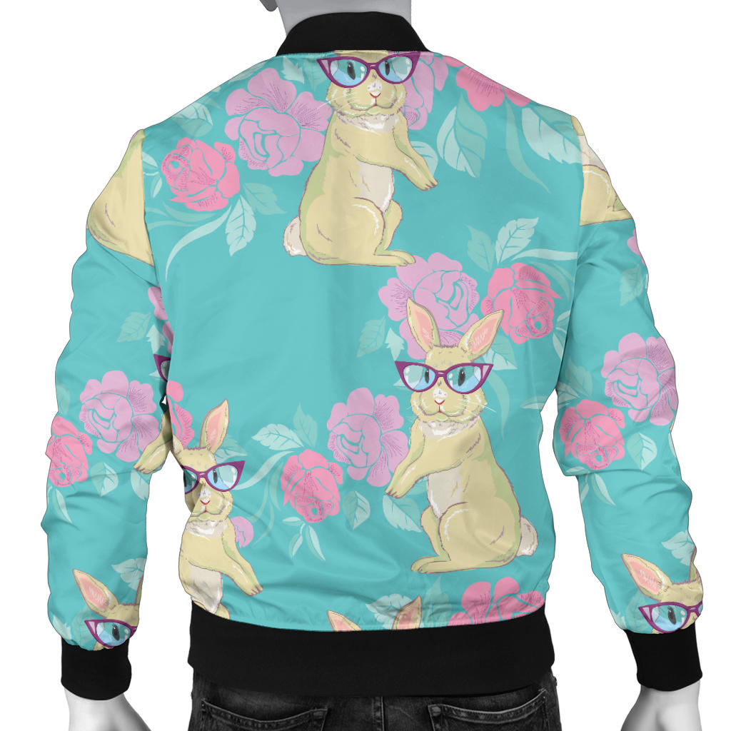 Rabbit Pattern Print Design RB05 Men Bomber Jacket