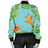 Bird Of Paradise Pattern Print Design BOP04 Women Bomber Jacket