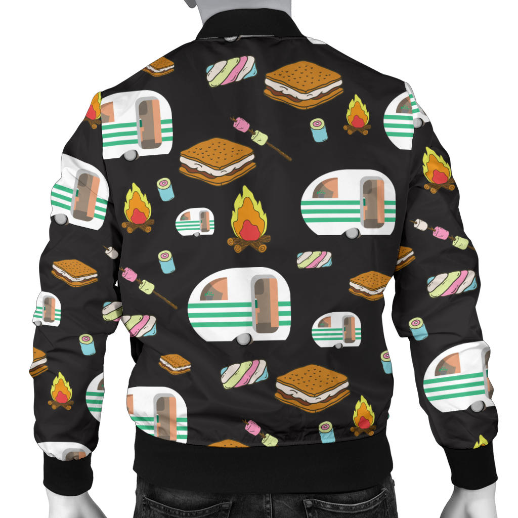 Camper marshmallow Camping Design Print Men Bomber Jacket