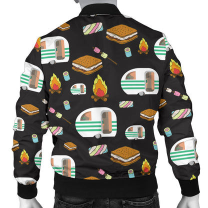 Camper marshmallow Camping Design Print Men Bomber Jacket