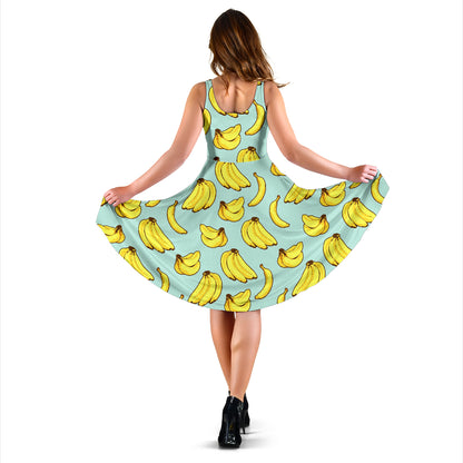 Banana Pattern Print Design BA04 Midi Dress