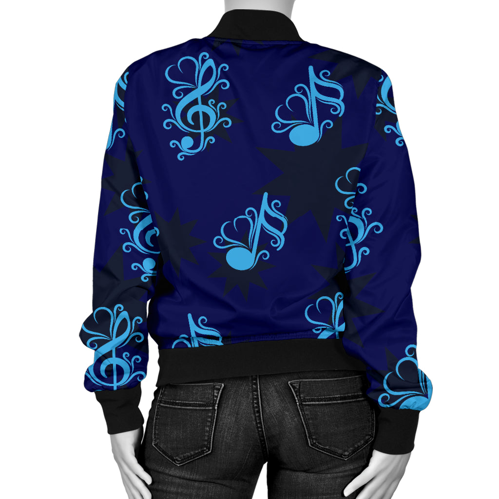 Music note Pattern Print Design A04 Women's Bomber Jacket