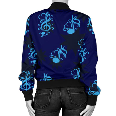 Music note Pattern Print Design A04 Women's Bomber Jacket