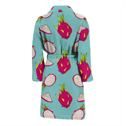 Dragonfruit Pattern Print Design DF01 Men Bathrobe