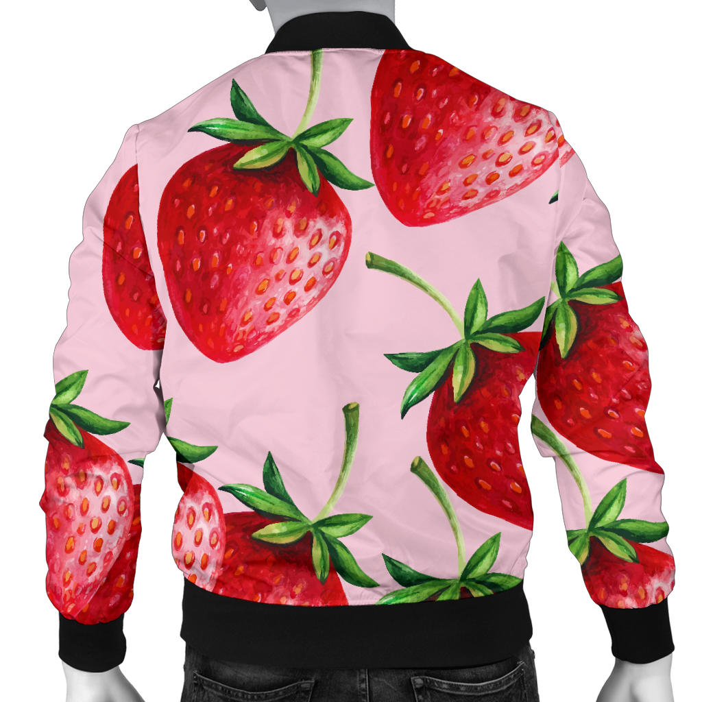 Strawberry Pattern Print Design SB03 Men Bomber Jacket