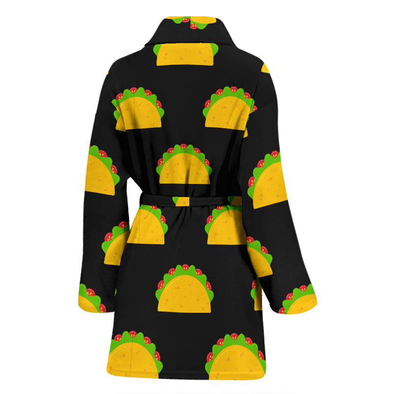 Taco Pattern Print Design TC06 Women Bathrobe